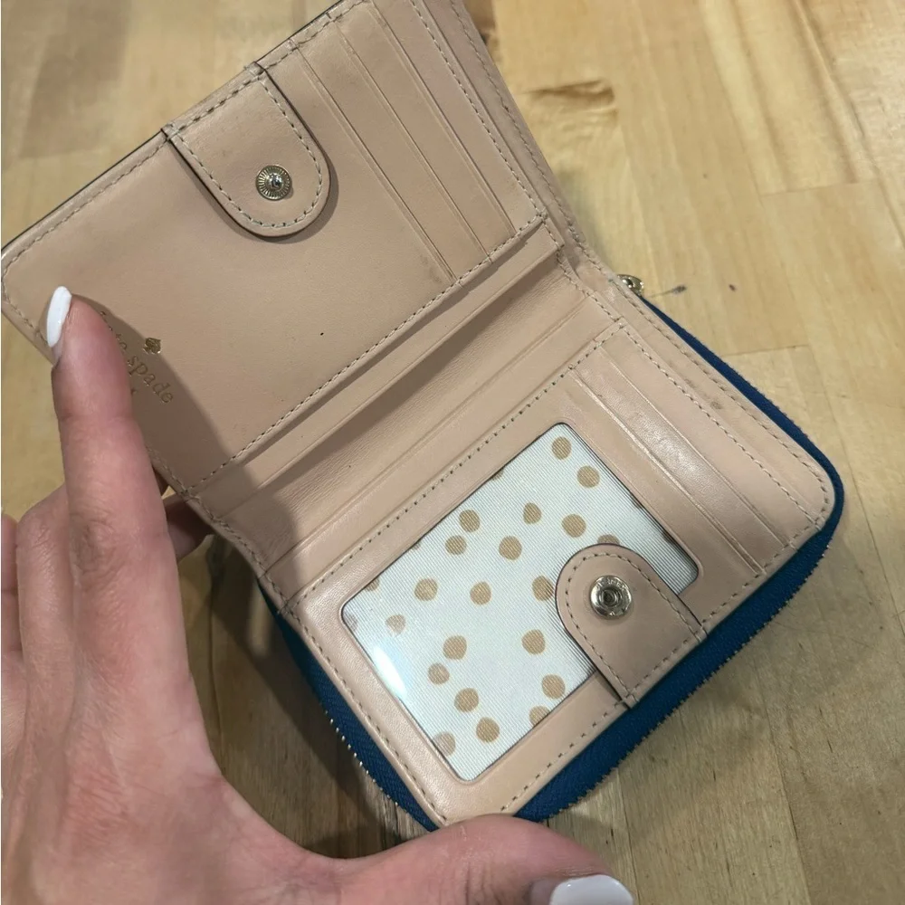 Kate Spade Blue and Beige Polka Dot Interior Bag
